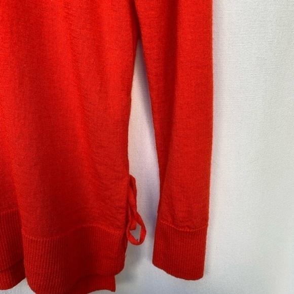 J. Crew Red Wool Crew Neck Sweater w/Side Ties - Picture 4 of 4